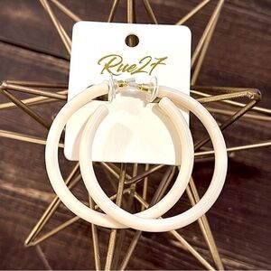 🆕🌿🤍RUE27: CREAM 55mm Resin Hoops